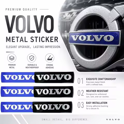 HH-Metal Car Front Grille Emblem Logo/Steering Wheel Airbags Badge Stickers Volvo XC60 XC90 S60L﻿ S8