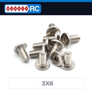 Monaco Rc MC-BF-ST-3X6 Steel Button Flat Screw 3x6 (10)