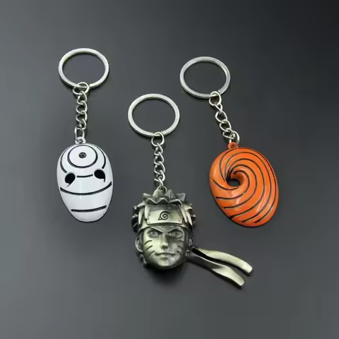 Anime Ninja Uchiha Obit Keychains Naruto Key Chain Ring Pendant Akatsuki Hat Keychain Key Holder Cha