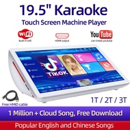 19.5"Karaoke Touch Screen Machine Player WIFI HDMI Cloud Songs Juke Box Free Download Support Amplifier Speaker System Home KTV Singing Set