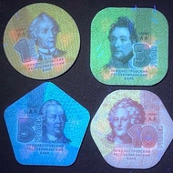 S0404:  Transnistria Set 4 Pcs (1, 3, 5, 10 Rubles), 2014 Plastic Coins , UNC, Real Genuine Coin  on