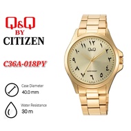 Q&Q Watch by Citizen C36A Men Analog Watch - Gold Arabic