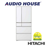HITACHI R-WXC670KS-XW 525L 6 DOOR FRIDGE  COLOUR: CRYSTAL WHITE 3 TICKS  1 YEAR WARRANTY BY HITACHI
