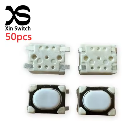 50PCS 3x4x2.5mm SMD Tact Switch 3.2*4.2 Patch Type Flat Feet/Wrapped Feet 50mA DC 12V Self-Reset Mic