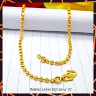 Rantai Leher Emas Padu Biji Sawi Solid Gold Necklace | Gold Necklace 916/22k