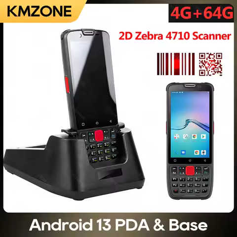 Android 13 Rugged PDA with 1D/2D Zebra SE4710 Scanner Charger Cradle Data Collector Handheld Termina