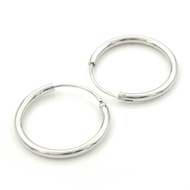 Anting Giwang Hoops Putih Perak Wanita AW5
