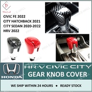 Honda HRV 2022 City Hatchback 2021 City 2020 Civic Fe Carbon Fiber Gear Knob Cover Honda Car Accesso