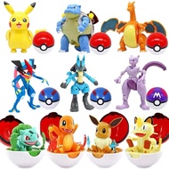 Action Figure Pikachu Com Pokeball Dolls Toys Anime DW9B