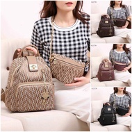 Aigner Backpack With Sling Bag A1277