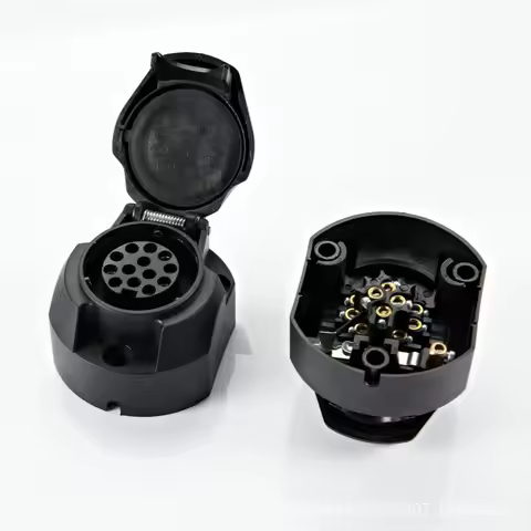 7Pin/13Pin 12V Euro round Trailer Caravans Socket Electrical Connector Adapter Towing Socket Plug Ca