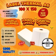 KERTAS THERMAL LABEL STICKER 100X150 BARCODE UKURAN A6  - 250-ROLL