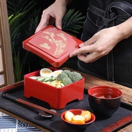 日式特色鰻魚飯盒塑料方形帶蓋餐盒壽司料理專用盒創意點心盒商用