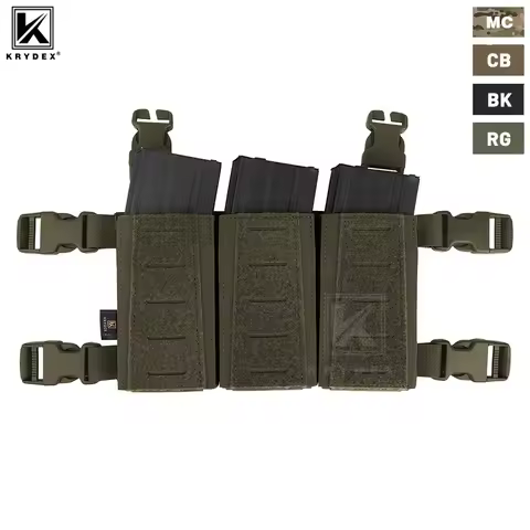 KRYDEX Tactical MOLLE Placard 5.56 Triple Magazine Pouch Front Panel Retention Insert Holder For Che