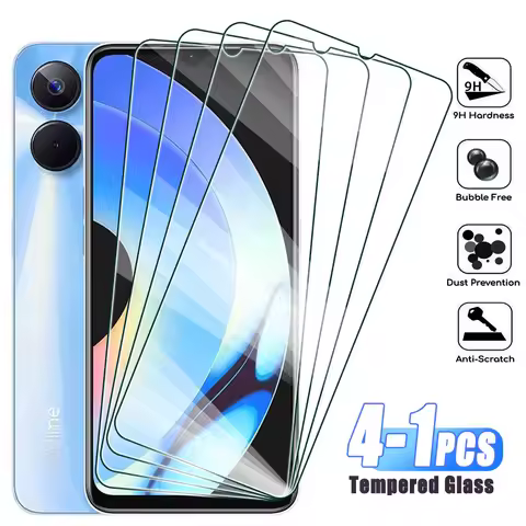 4-1Pcs Tempered Glass for Realme 12 11 10 9 8 7 6 Pro Lite 12X 11X 10T 9i 4G 8i 8s 5G Screen Protect