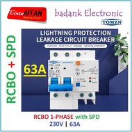 NEW Integrated RCBO SPD 230V 63A Lightning Protection Residual Leakage MCB