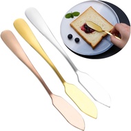 【 Ready Stock】Stainless Steel Butter Knife Cheese Dessert Spreaders Cream Gold Rose Gold Knifes Western