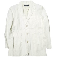 POLO RALPH LAUREN 20SS 亞麻西裝外套 211800721001 0 白色（原價：¥81,400）單排三粒扣修身西裝外套（二手）