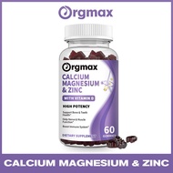 Orgmax Calcium Gummies แมกนีเซียม Gummies สังกะสี Gummies พร้อมวิตามิน D3 สำหรับกระดูกและสุขภาพประสาท
