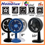 Powerful Turbo Homelux HTF-208PW / Gloof GLF-1588 Circulation 8''/10" Table Fan Kipas Meja khind mil