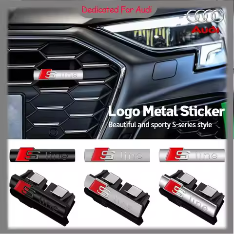 S Line Logo Sticker Metal Alloy Car Badge SLine Emblem Racing For Audi Sline A1 A3 A4 A5 A6 A7 A8 Q2