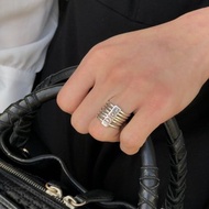 【日本直送 名牌中古包】Christian Dior 迪奧 戒指 銀色 Dior logo 925 7 連 vintage cz33i5