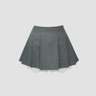 DALLA Chân váy ngắn xếp ly phối ren (CV20)