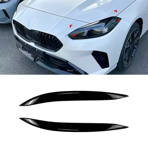 Car Front Headlight Eyebrow Eyelids Stickers For BMW 1 Series F70 2 Series F74 2024 2025 ABS Gloss B