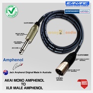 JAPAN STANDARD - audio cable Best mixer cable/ Akai Mono 6.5 mm AMPHENOL to XLR Male PT-AX3M AMPHENO