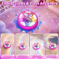 Unicorn Hover Soccer Ball for Girls, Light Up Air Floating Toys for Girls Age 3 4 5 6 7 8 9 10 11 12