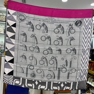 HERMES/愛馬仕 馬銜扣演化 絲巾 桑蠶絲 尺寸 90*90