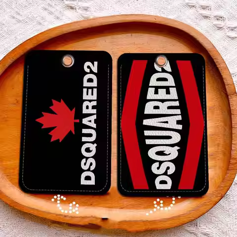 Classic Fashion LOGO D-Dsquared2 1Pc Access Card Case Leather Card Holder Keychain Key Ring Door Acc