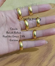 Cincin Replika Emas 24k Golden Cincin Belah Rotan Cincin Lilit Cincin Cocang Cocok Pake Nikahan