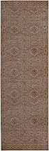 LINON Machine Washable Leighann Yanni Sand and Beige 2'6" X 8' Runner Rug