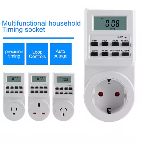 Outlet Timer 24 Hours Programmable and Plug in Timer for Electrical Outlets Indoor Digital Timer for