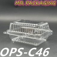 OPS - C46 Benxon Plastic Tray with Lock [ 50pcs± ] Bakery Disposable Plastic Clear Food Box Bekas Ma