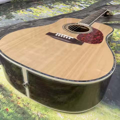 Solid Wood spruce top 41" D-45 Acoustic Guitar Abalone rosewood Fingerboard +301EQ electric guitar