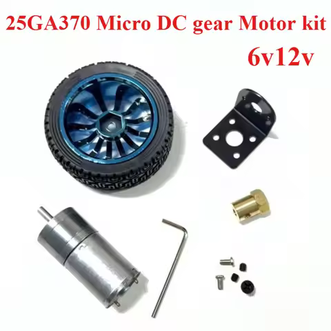 Smart car accessories JGA25-370 geared motor 65mm tire bracket coupling DC6V 12V robot balance car c