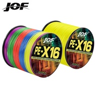 JOF 300M X16 Braided Fishing Line Multicolor Durable Zero Stretch Saltwater Fishing Wire