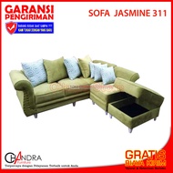 SOFA JASMINE 311 BERGARANSI (Sofa L, Sofa Ruang Tamu, Sofa Mewah)