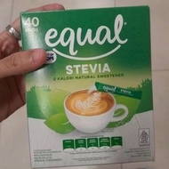 Equal Stevia sweetener sugar contains 40 sticks