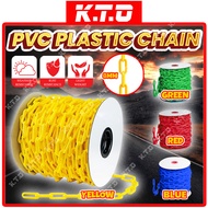 1 Roll 8mm x 20m Safety PVC Plastic Chain Barricade PVC Link Chain Gate / Rantai Plastik Pagar / 塑料链