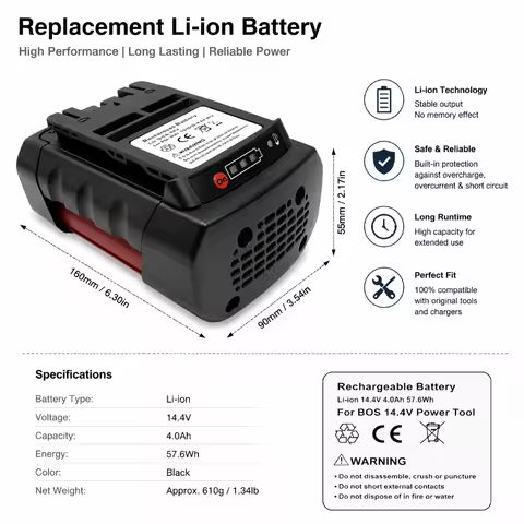 🔋🔋2026 New Plug-and-Play 36V Replacement Battery, Stable Output for Bosch 36V Drill Driver, Rotary H