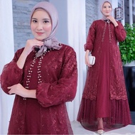 Maxy Gamis Utari Gamis Brukat Dewasa Jumbo Maxy Gamis Mewah Elegan Wanita Gamis Brukat Brukat