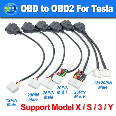 OBD Adapter For Tesla 12/20/26pin to OBDII For Tesla Model X/S/3/Y OBD2 Diagnostic Cable OBD Connect
