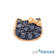 【Just Diamond】Hello Kitty黑鑽風潮 18K玫瑰金 鑽石單耳耳環