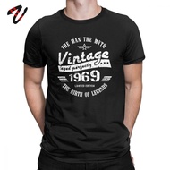 Plus Size T-Shirt Male Vintage 1969 50Th Christmas Gift Tshirt Men 50 Years Old O-Neck Tees 100% Cotton T Shirt Retro Clothes Plus Size