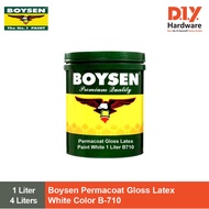 Boysen Paint Permacoat Gloss Latex White B-710 1 Liter and 4 Liters