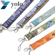 YOLO Van Gogh Lanyard Badge Holder Cool Art Series Certificate Lanyard Cell Phone Decoration Mobile Phone accessories Webbing Hang Rope