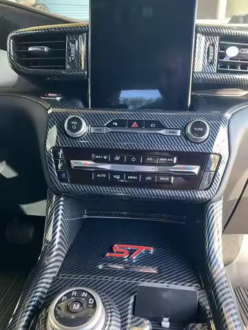 Carbon fiber color Radio Panel Automatic Climate AC Heater Temperature Control Trim for Ford Explore